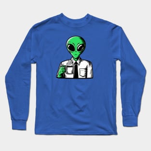 Alien And Coffee - Employee Long Sleeve T-Shirt